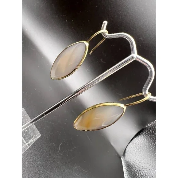 LOFT Milky Taupe Oval Earrings - Picture 2 of 3